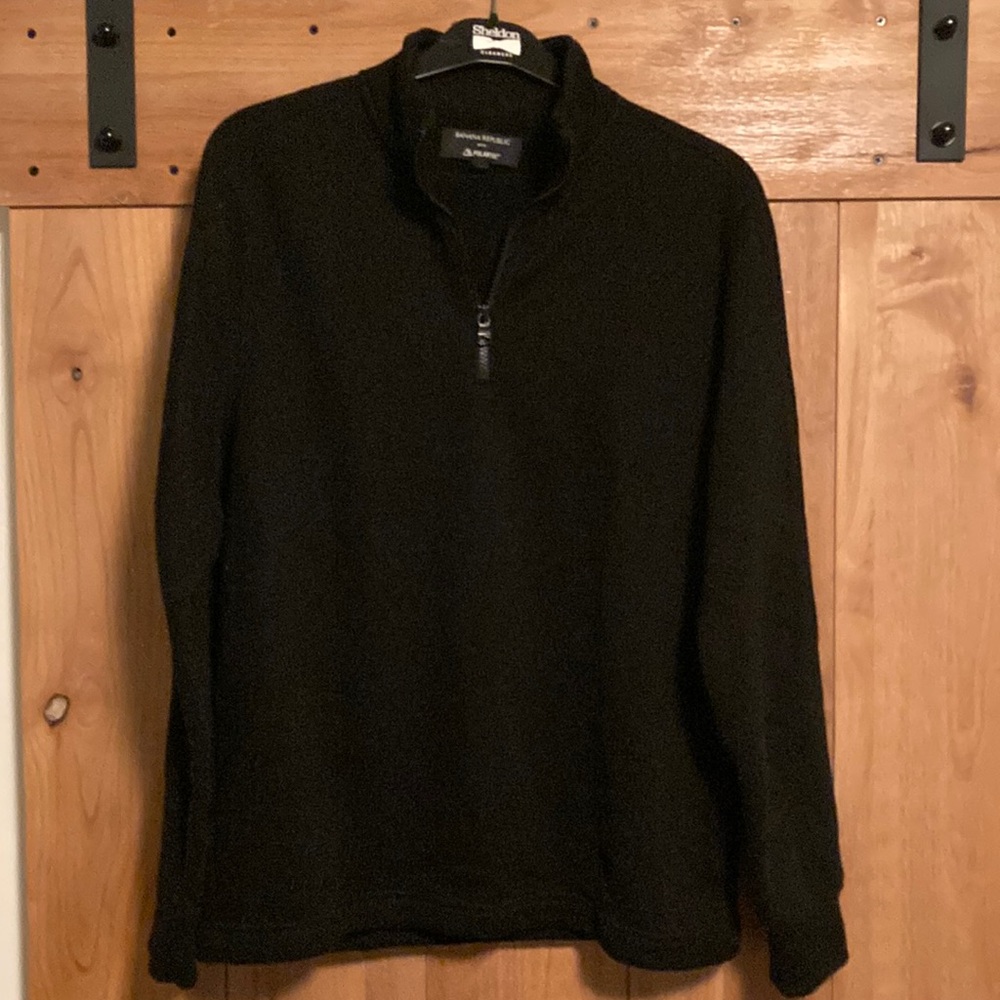Banana Republic Black Polartec Fleece 1/4 Zip Sweater Size L